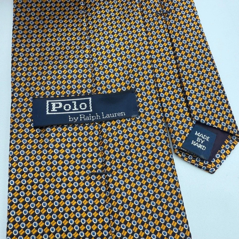 Polo Ralph Lauren Necktie Geometric Silk Made By Hand Designer Tie‎ 57